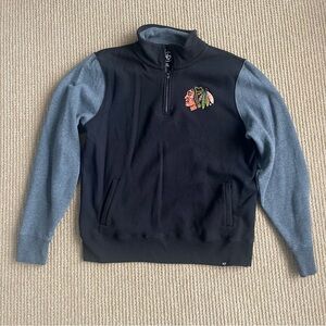 ‘47 Brand Men's Chicago Blackhawks Triple Coverage Quarter Zip Pullover SZ L